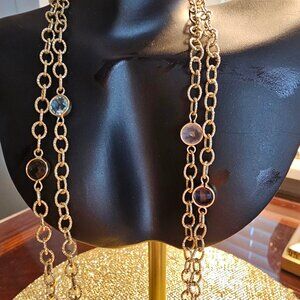 Milor, 18K Double strand necklace with multi gems